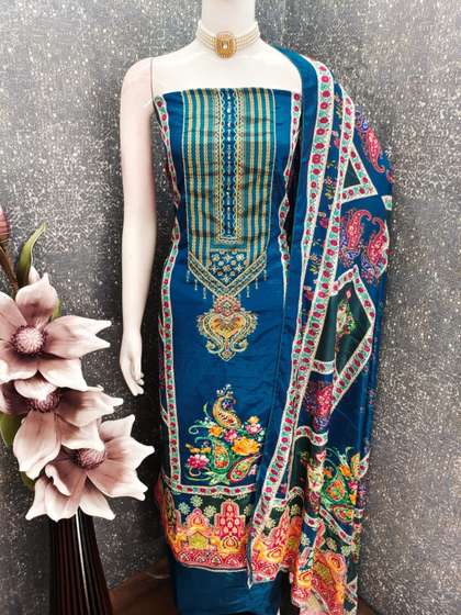 Rangtulika Ethnics
                        Embroidered Unstitched Dress Material
