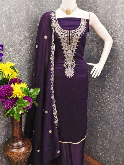 Rangtulika Ethnics
                        Embroidered Unstitched Dress Material