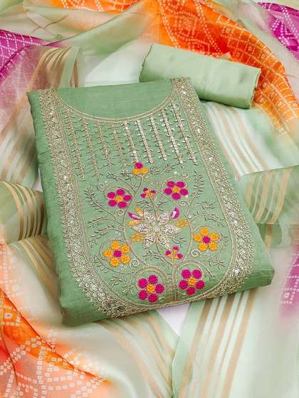 Rangtulika Ethnics
                        Embroidered Unstitched Dress Material