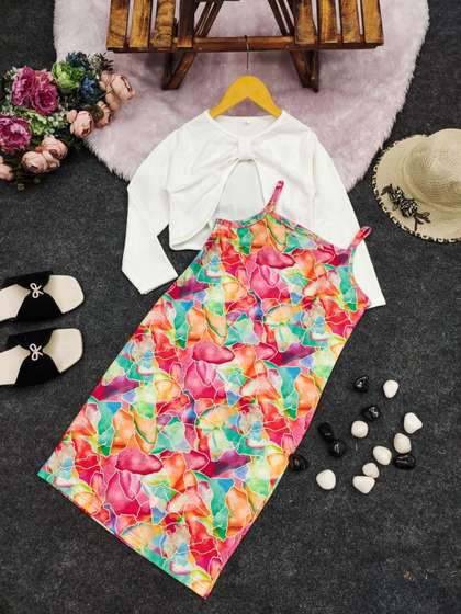 YK Print Applique
                    Bodycon Maxi Dress