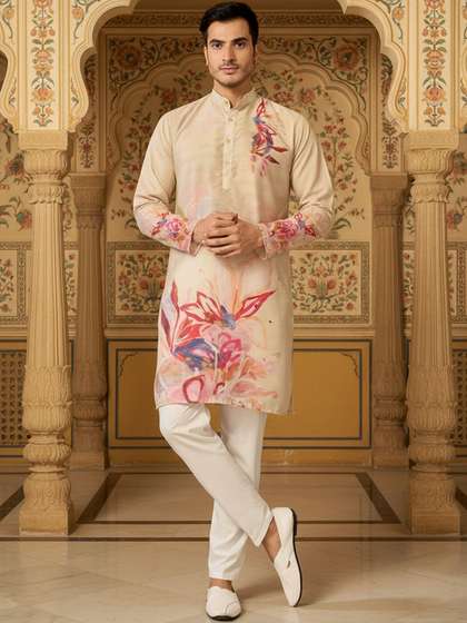 RANGRAAG Men Floral
                        Printed Floral Kurta