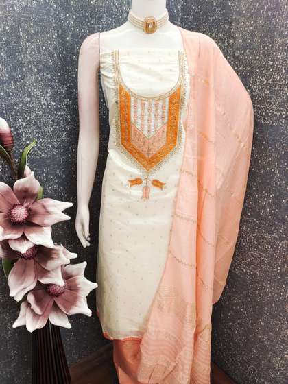 Rangtulika Ethnics
                        Embroidered Unstitched Dress Material
