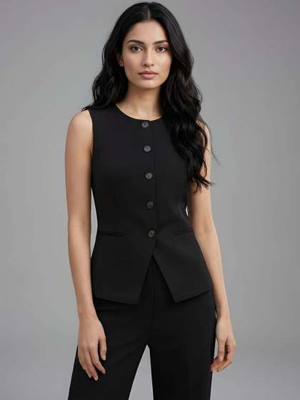The Roadster
                          Lifestyle Co Sleeveless Slim Fit Waistcoat