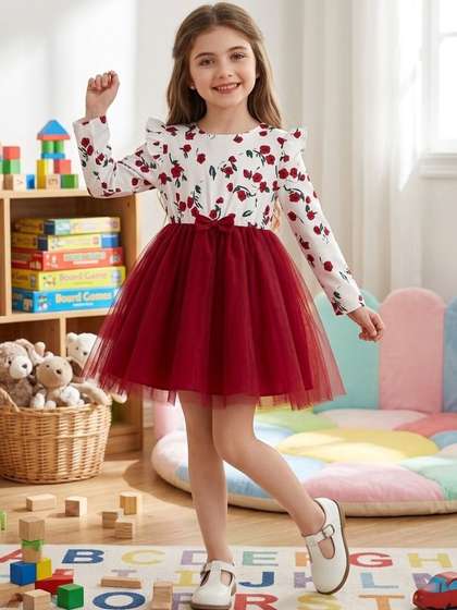 Dripteen Infant Girls
                    Puff Sleeve Layered A-Line Dress