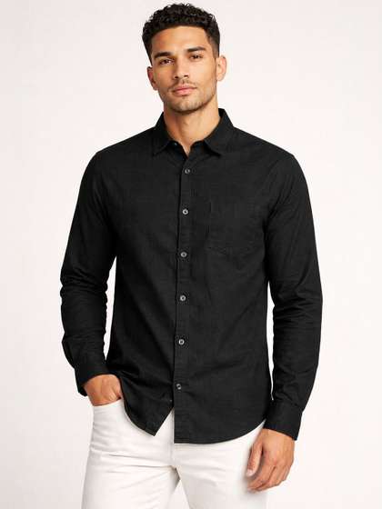 Hetiers Men Slim
                          Fit Casual Shirt