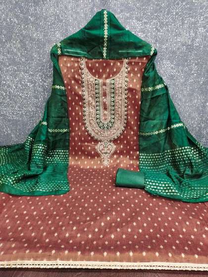 Rangtulika Ethnics
                        Embroidered Unstitched Dress Material