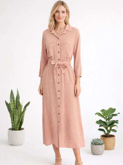 THE HOUSE OF
                          THREADS Shirt Midi Dress