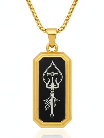 M Men Style
                    Rhodium-Plated Geometric Pendants with Chains