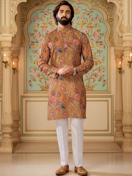 RANGRAAG Men Floral
                        Printed Floral Kurta