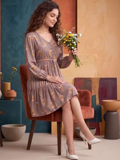 SZN Floral Print
                          A-Line Dress