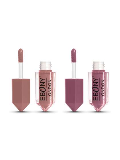 EBONY LONDON Set Of
                        2 Non Transfer Liquid Lipstick - 2 ml Each -
                        Shade 01-02