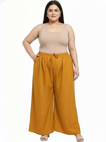 KGFONECLOTH Women
                        Flared Knitted Ethnic Palazzos