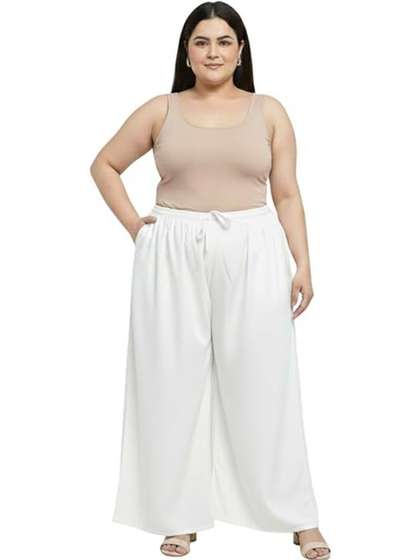 KGFONECLOTH Women
                          Flared Knitted Ethnic Palazzos