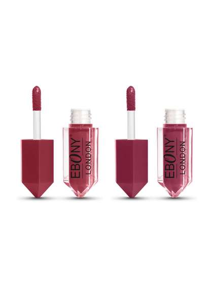 EBONY LONDON Set Of
                        2 Non Transfer Liquid Lipstick - 2 ml Each -
                        Shade 03-04