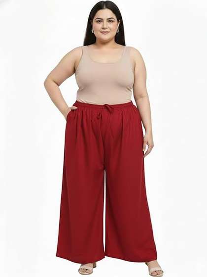KGFONECLOTH Women
                        Flared Knitted Ethnic Palazzos