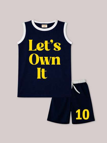 BLUSHES Unisex Kids
                        Printed T-shirt with Shorts