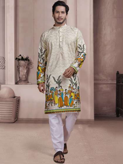SZN Men Ethnic
                          Motifs Printed Indie Prints Kurta