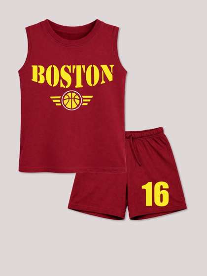 BLUSHES Unisex Kids
                        Printed T-shirt with Shorts