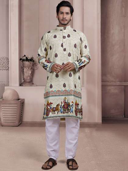 SZN Men Ethnic
                        Motifs Printed Indie Prints Kurta