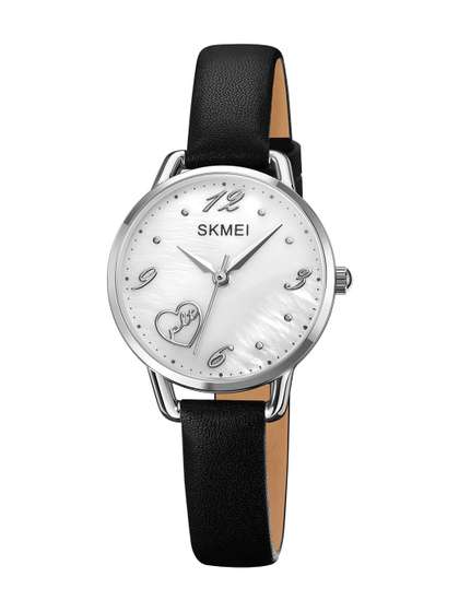 Skmei Women Mother
                        of Pearl Dial & Leather Straps Analogue
                        Watch 2005SIBK