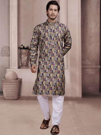 SZN Men Geometric
                          Printed Kurta