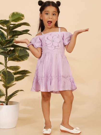 SUNBY Puff Sleeve A-Line
                    Dress