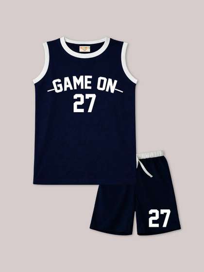 BLUSHES Unisex Kids
                        Printed T-shirt with Shorts