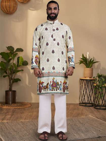 SZN Men Ethnic
                        Motifs Printed Indie Prints Kurta