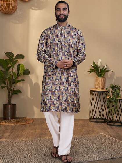 SZN Men Geometric
                        Printed Kurta