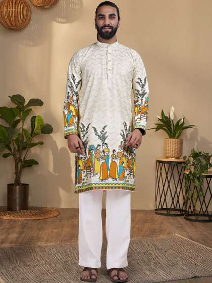 SZN Men Ethnic
                          Motifs Printed Indie Prints Kurta