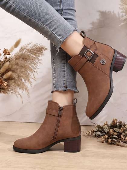 The Roadster
                        Lifestyle Co Women Round Toe Zip Chunky Boots