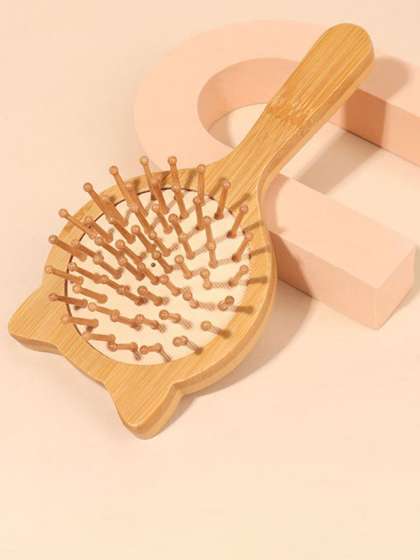 Kind of Earthy Kids Pure
                    Neem Wooden Kitty Hair Brush With Bamboo Bristles