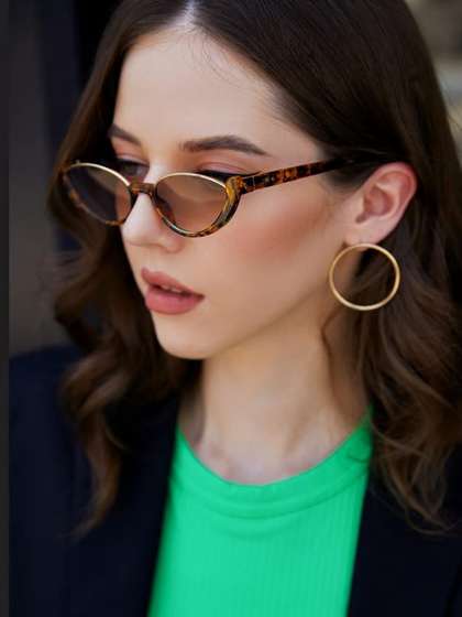IFLASH Women Brown
                          Lens & Brown Cateye Sunglasses with
