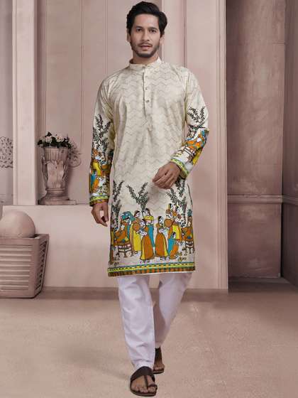 SZN Men Ethnic
                        Motifs Printed Indie Prints Kurta