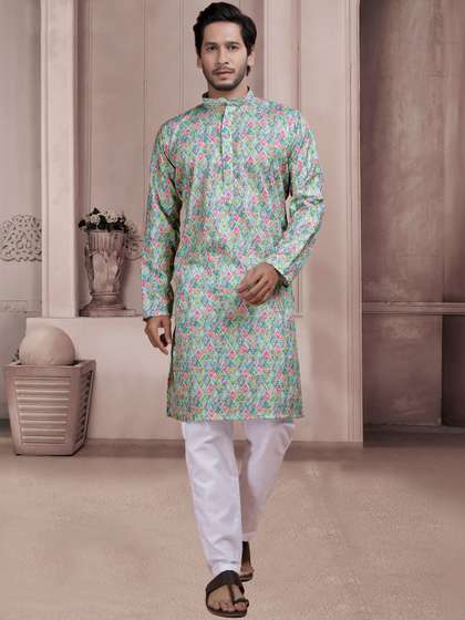 SZN Men Geometric
                        Printed Kurta