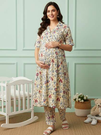 DUMMY SHAPE Women
                        Ethnic Motifs Printed Regular Kurta With
                        Trousers