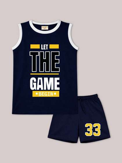 BLUSHES Unisex Kids
                        Printed T-shirt with Shorts