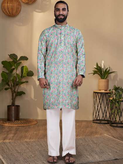 SZN Men Geometric
                          Printed Kurta