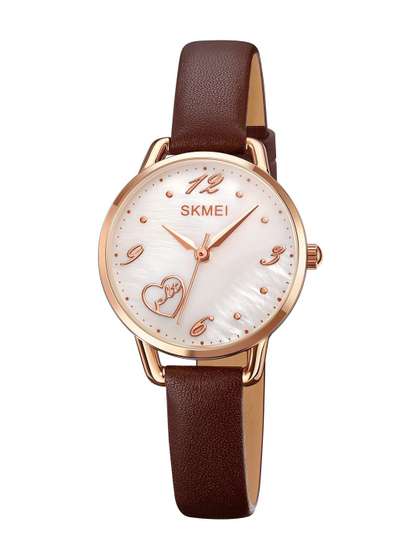 Skmei Women Mother
                          of Pearl Dial & Leather Straps Analogue
                          Watch 2005RGBN