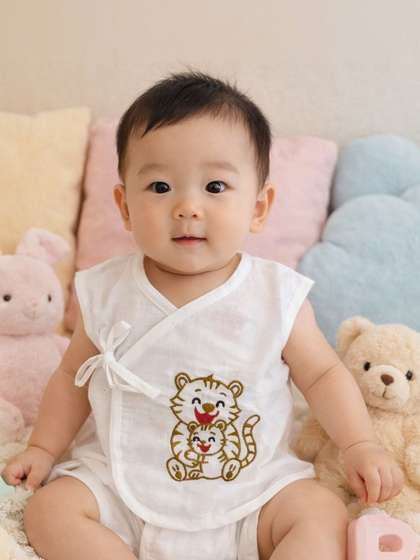 Tiny Tiggy Printed
                    Cotton Jhabla