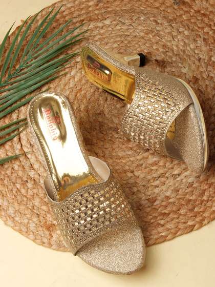 Dollphin Embellished
                        PU Party Kitten Mules