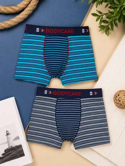 Bodycare Boys Pack Of 2
                    Striped Cotton Trunks KGA2081C-PK001