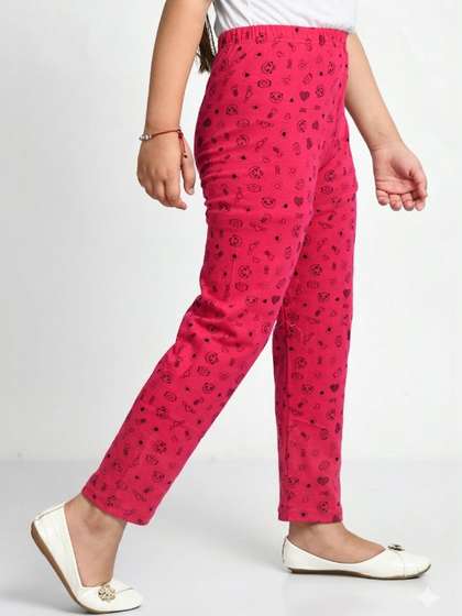 MTI FASHIONS Girls Pack
                    of 3 Regular Fit Graphic Print Track Pants
