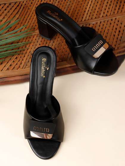 Dollphin PU Block
                        Mules with Buckles