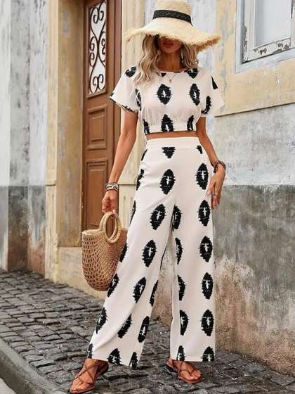 AmorLuxe Printed
                        Basic Jumpsuit