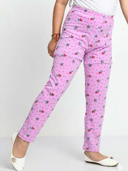 MTI FASHIONS Girls
                      Pack of 3 Regular Fit Graphic Print Track Pants