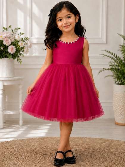Tejam Embellished Net
                    Fit & Flare Dress