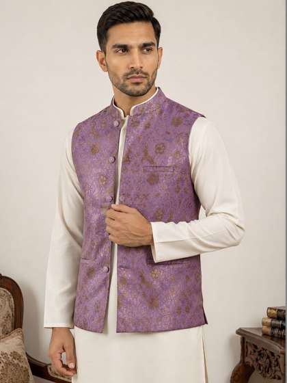 KUTUB FASHION Men
                        Mandarin Collar Nehru Jackets