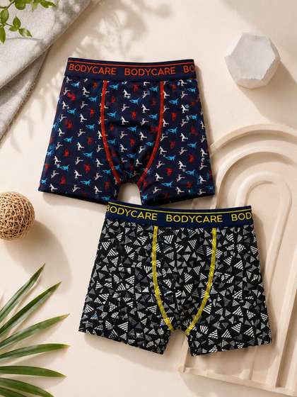 Bodycare Printed Pack Of
                    2 Printed Cotton Trunks KGA2083A-PK006