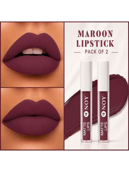 NOY Set Of 2 Long
                        Lasting Liquid Lipstick -4 ml Each - Maroon